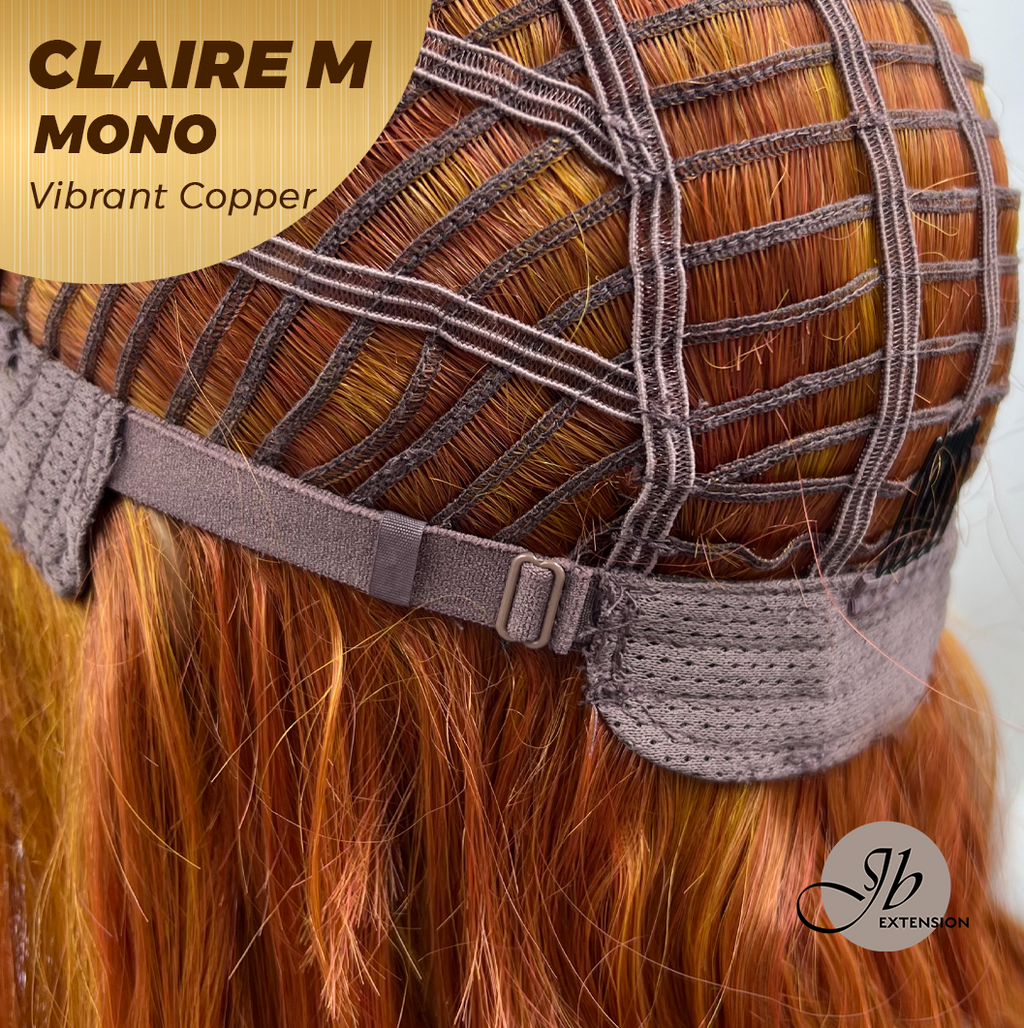 [PRE-ORDER] HOT OF SEASON -  CLAIRE MONO VIBRANT COPPER Partial Monofilament Wig 22 Inches Vibrant Copper Partial Mono Lace Glueless Wig Claire Mono Vibrant Copper【BENDY EAR TABS】