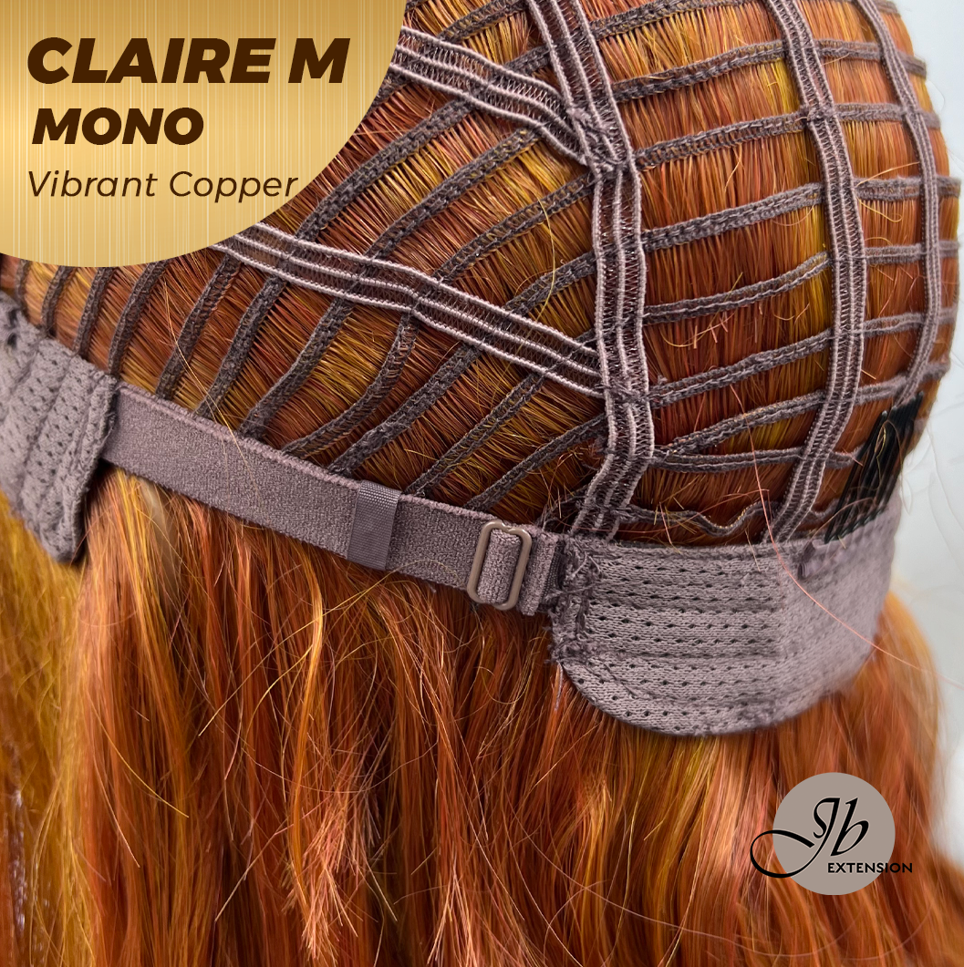 [PRE-ORDER] HOT OF SEASON -  CLAIRE MONO VIBRANT COPPER Partial Monofilament Wig 22 Inches Vibrant Copper Partial Mono Lace Glueless Wig Claire Mono Vibrant Copper【BENDY EAR TABS】