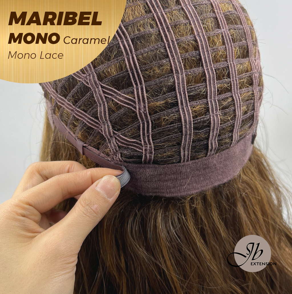 [PRE-ORDER] HOT OF SEASON - 16 Inches Caramel Wave Monofilament Handmade Wig 6X5 Full Monofilament Hand Tied Top Wig Lace Wig With Anti-slip Silicone Strips Glueless Wig MARIBEL MONO CARAMEL【BENDY EAR TABS】