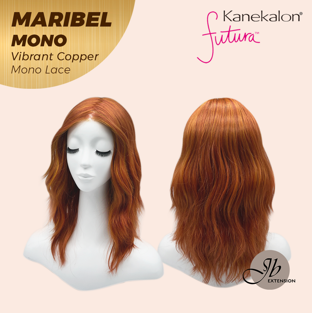 JBEXTENSION MARIBEL MONO VIBRANT COPPER Monofilament Handmade Wig 6X5 Full Monofilament Hand Tied Top Wig 16 Inches Vibrant Copper Wave Mono Lace Wig With Anti-slip Silicone Strips Glueless Wig MARIBEL MONO VIBRANT COPPER【BENDY EAR TABS】