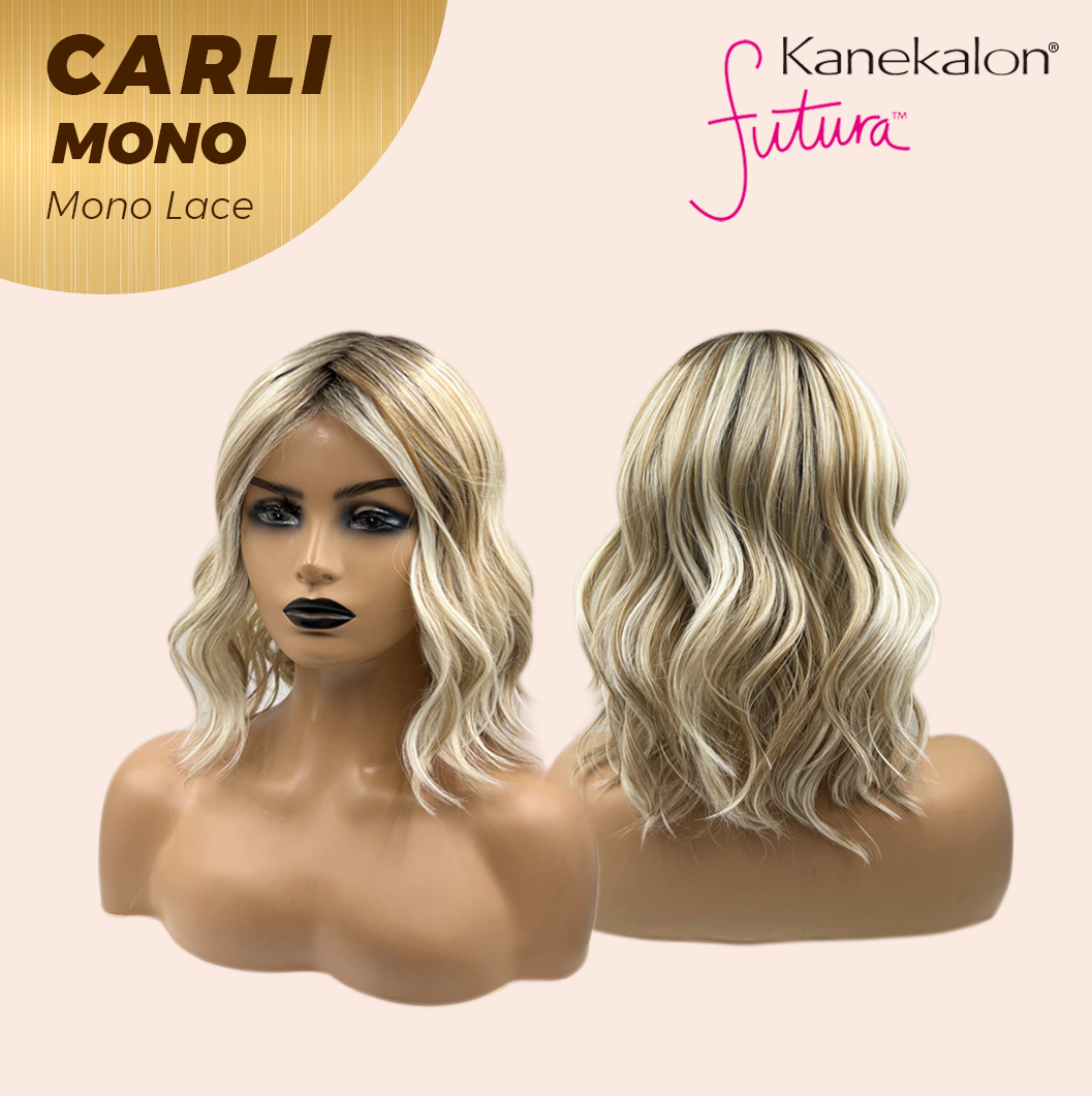 JBEXTENSION CARLI MONO Monofilament Handmade Wig 6X5 Full Monofilament Hand Tied Top Wig 14 Inches Mix Blonde Wave Mono Lace Wig With Anti-slip Silicone Strips Glueless Wig CARLI MONO【BENDY EAR TABS】