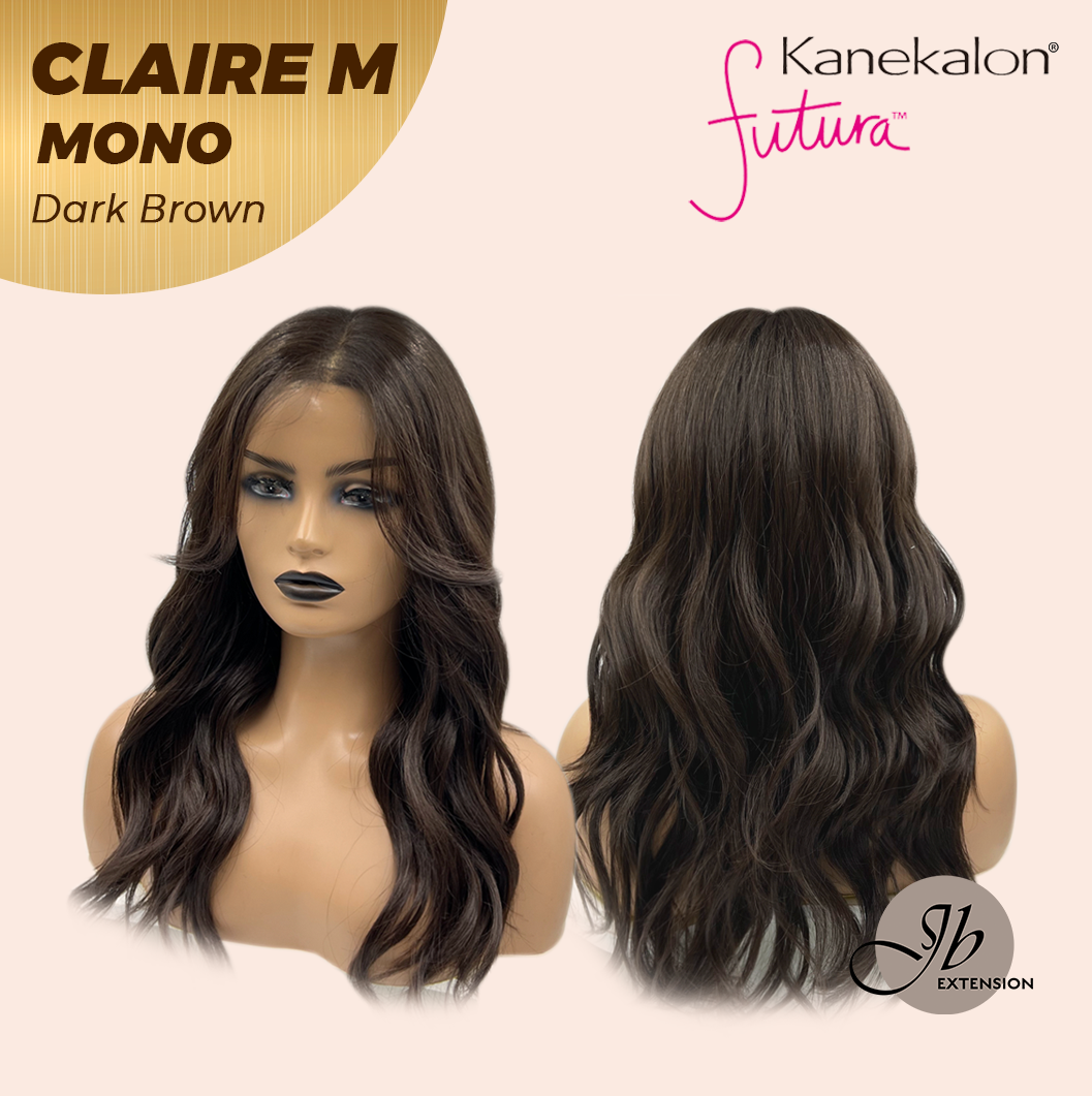 [PRE-ORDER] HOT OF SEASON - CLAIRE MONO DARK BROWN Partial Monofilament Wig 22 Inches Dark Brown Partial Mono Lace Glueless Wig CLAIRE MONO DARK BROWN【BENDY EAR TABS】