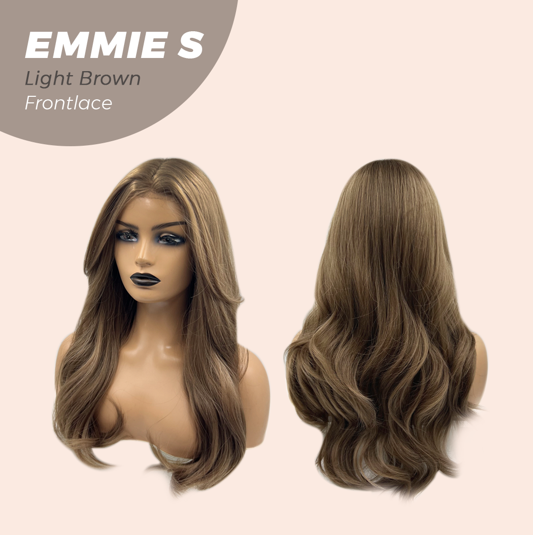 Nichole's Selection - 22 Inches Curly Light Brown Pre-Cut Frontlace Glueless Wig EMMIE S LIGHT BROWN