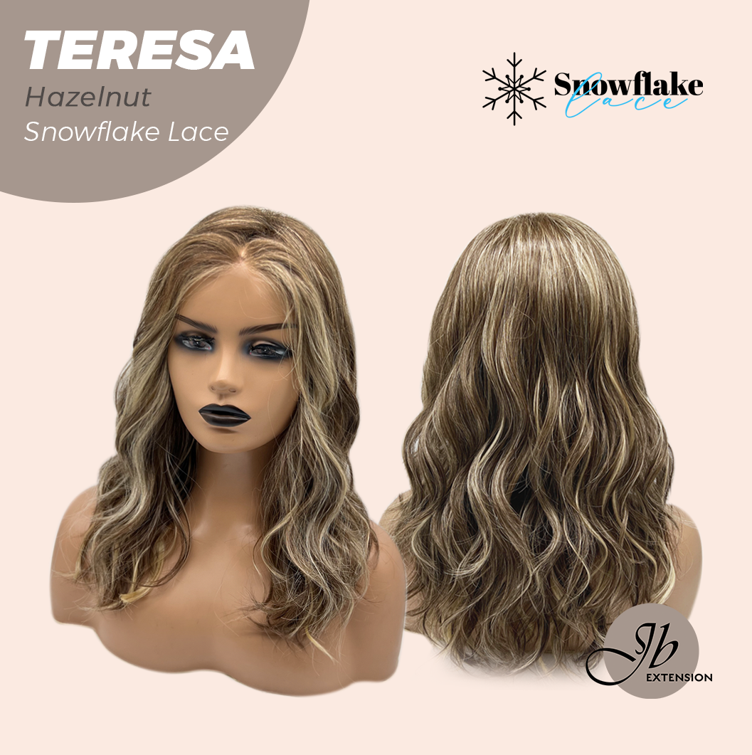 JBEXTENSION 18 Inches Hazelnut Pre-Cut Snowflake Lace Frontlace Glueless Wig TERESA HAZELNUT【PERMATEASE】【BENDY EAR TABS】- M/L