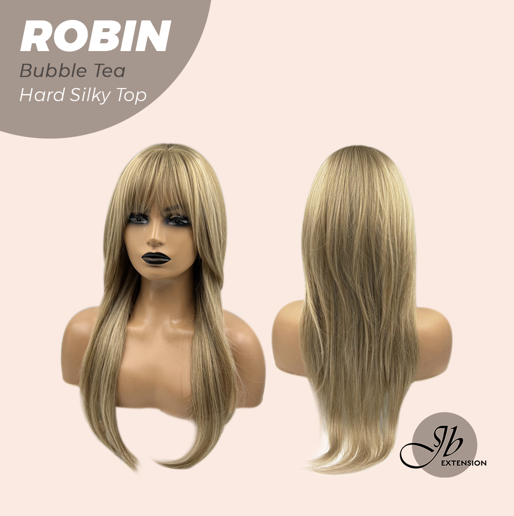 JBEXTENSION 22 Inches Scalpiana Bubble Tea Wolf Cut 3.5X4 Hard Silky Top Natural Scalp Effect Wig ROBIN BUBBLE TEA