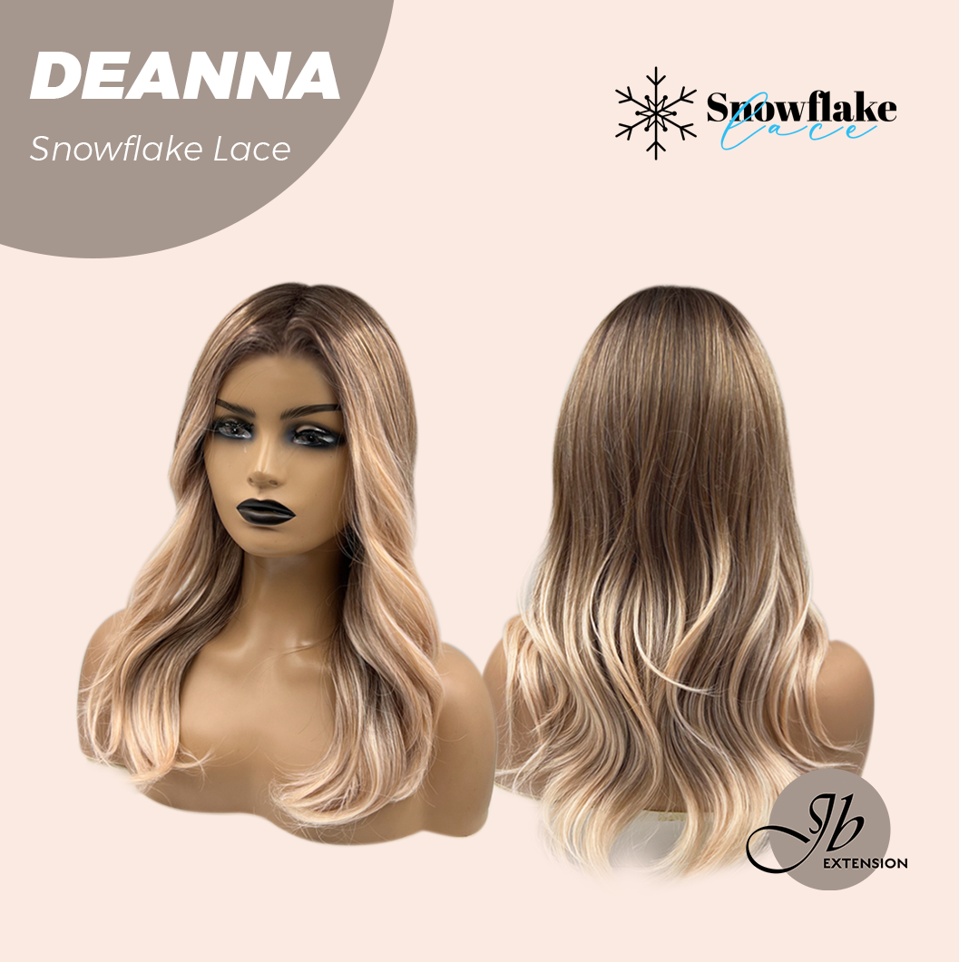 JBEXTENSION 20 Inches Apricot Pre-Cut Snowflake Lace Frontlace Glueless Wig DEANNA SNOWFLAKE【PERMATEASE】【BENDY EAR TABS】