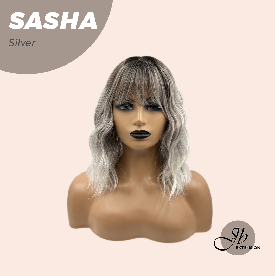 JBEXTENSION 14 Inches Short Hair Silver Body Wave Wig SASHA SILVER