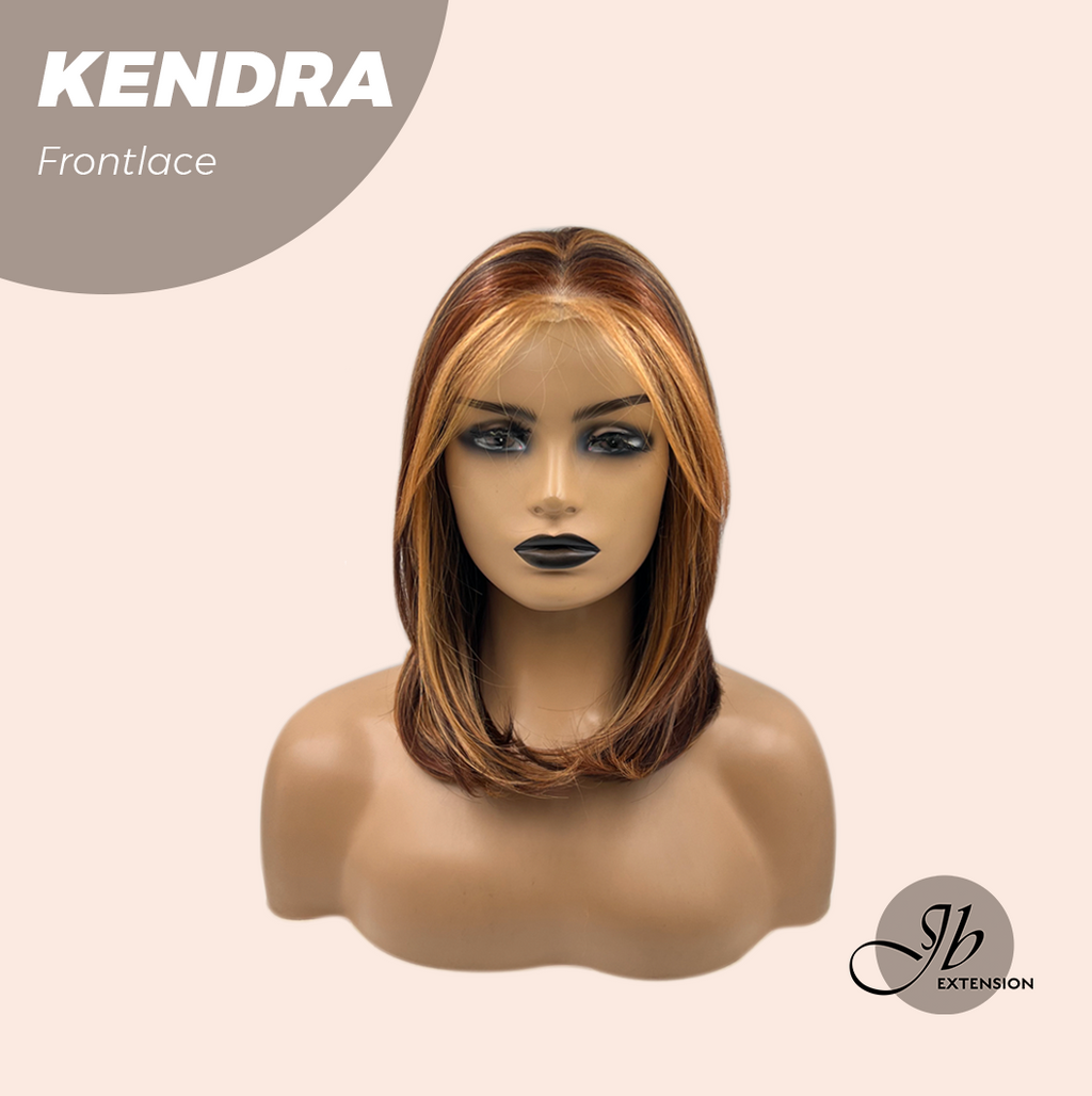 Nichole's Selection - 16 Inches Auburn Highlight Pre-Cut Frontlace Glueless Wig KENDRA