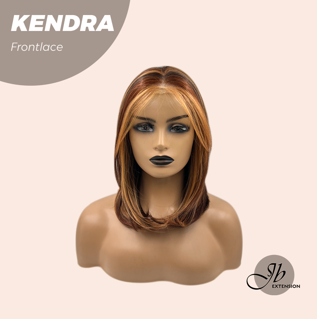 Nichole's Selection - 16 Inches Auburn Highlight Pre-Cut Frontlace Glueless Wig KENDRA
