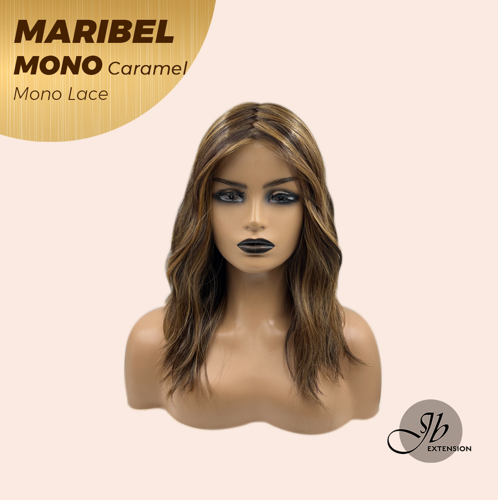 [PRE-ORDER] HOT OF SEASON - 16 Inches Caramel Wave Monofilament Handmade Wig 6X5 Full Monofilament Hand Tied Top Wig Lace Wig With Anti-slip Silicone Strips Glueless Wig MARIBEL MONO CARAMEL【BENDY EAR TABS】