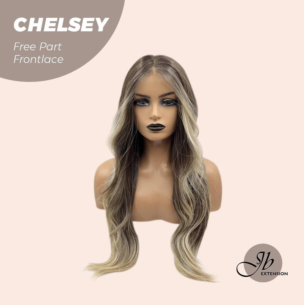 Get influncer look with 26 Inches Curly Mix Blonde Free Part Wig CHELSEY