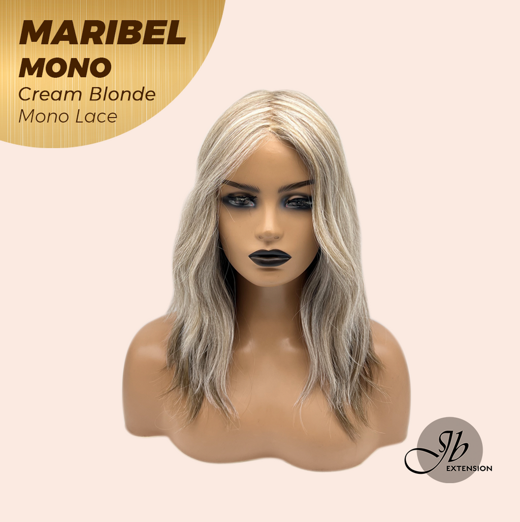 [PRE-ORDER] JBEXTENSION MARIBEL MONO CREAM BLONDE Monofilament Handmade Wig 6X5 Full Monofilament Hand Tied Top Wig 16 Inches Cream Blonde Wave Mono Lace Wig With Anti-slip Silicone Strips Glueless Wig MARIBEL MONO CREAM BLONDE【BENDY EAR TABS】
