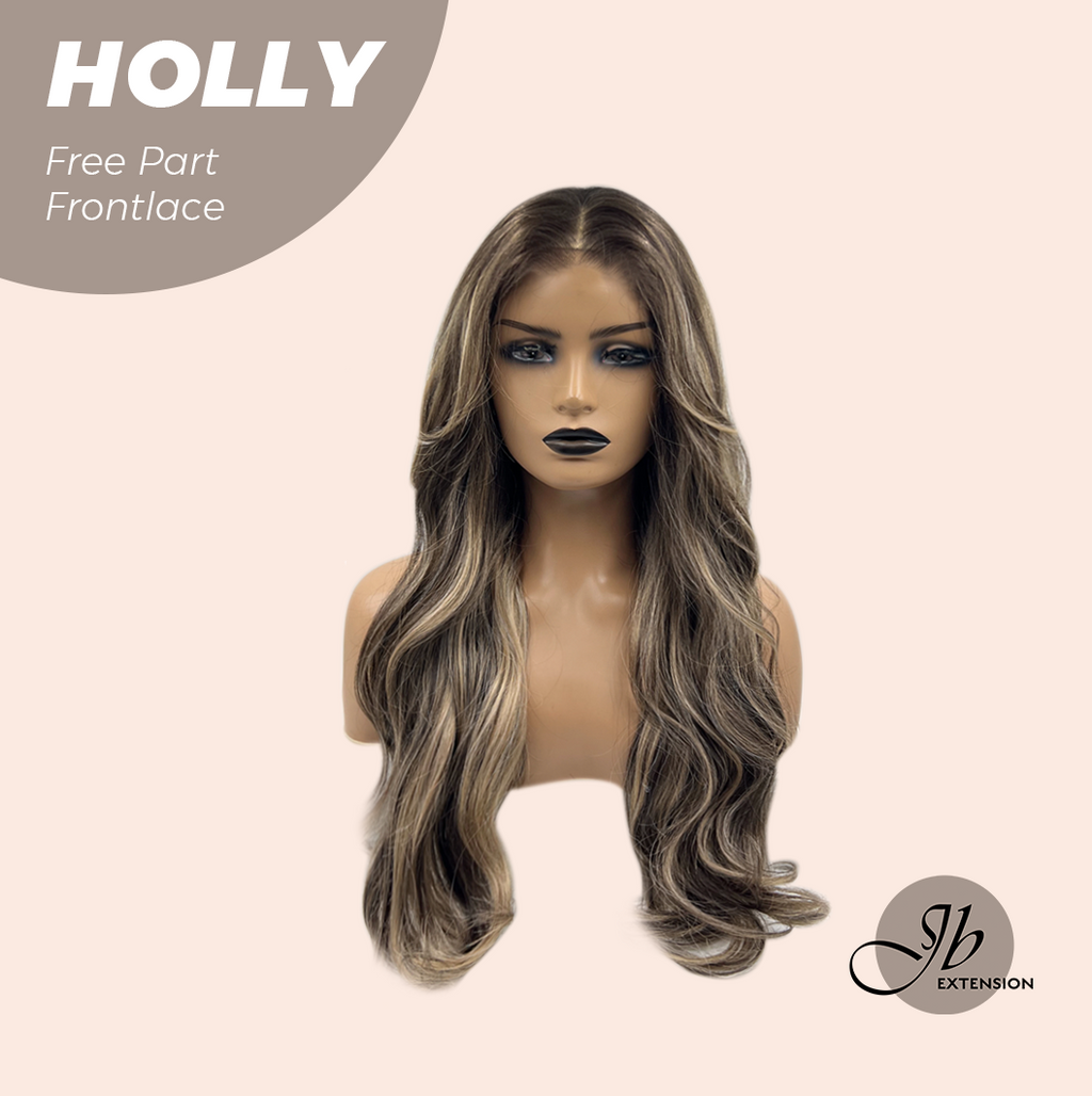 Get the Influencer Look with Brown With Highlight Wave Pre-Cut Wig HOLLY