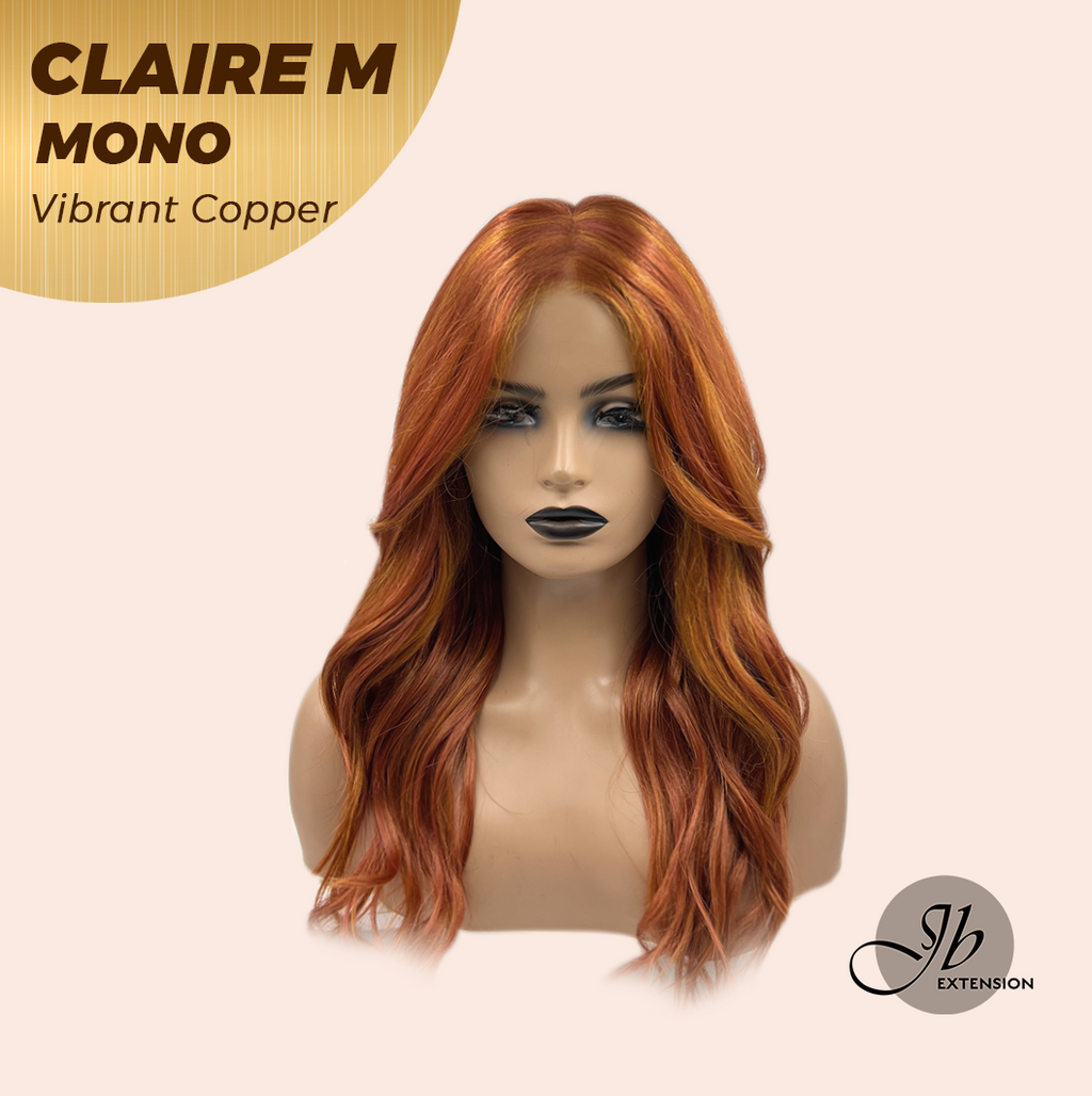 [PRE-ORDER] HOT OF SEASON -  CLAIRE MONO VIBRANT COPPER Partial Monofilament Wig 22 Inches Vibrant Copper Partial Mono Lace Glueless Wig Claire Mono Vibrant Copper【BENDY EAR TABS】
