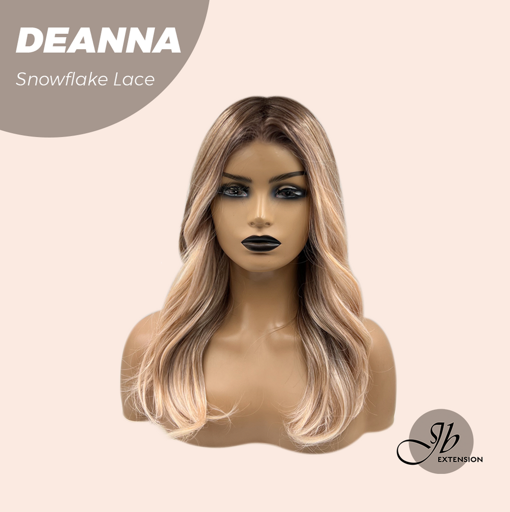 JBEXTENSION 20 Inches Apricot Pre-Cut Snowflake Lace Frontlace Glueless Wig DEANNA SNOWFLAKE【PERMATEASE】【BENDY EAR TABS】