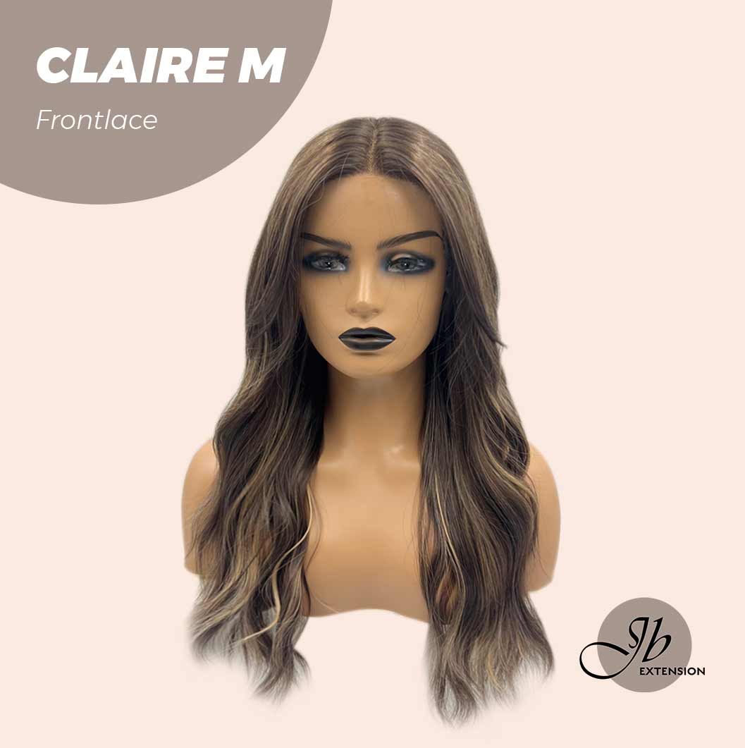 Nichole's Selection - 22 Inches Body Wave Brown With Highlight Pre-Cut Frontlace Glueless Wig CLAIRE LACE M