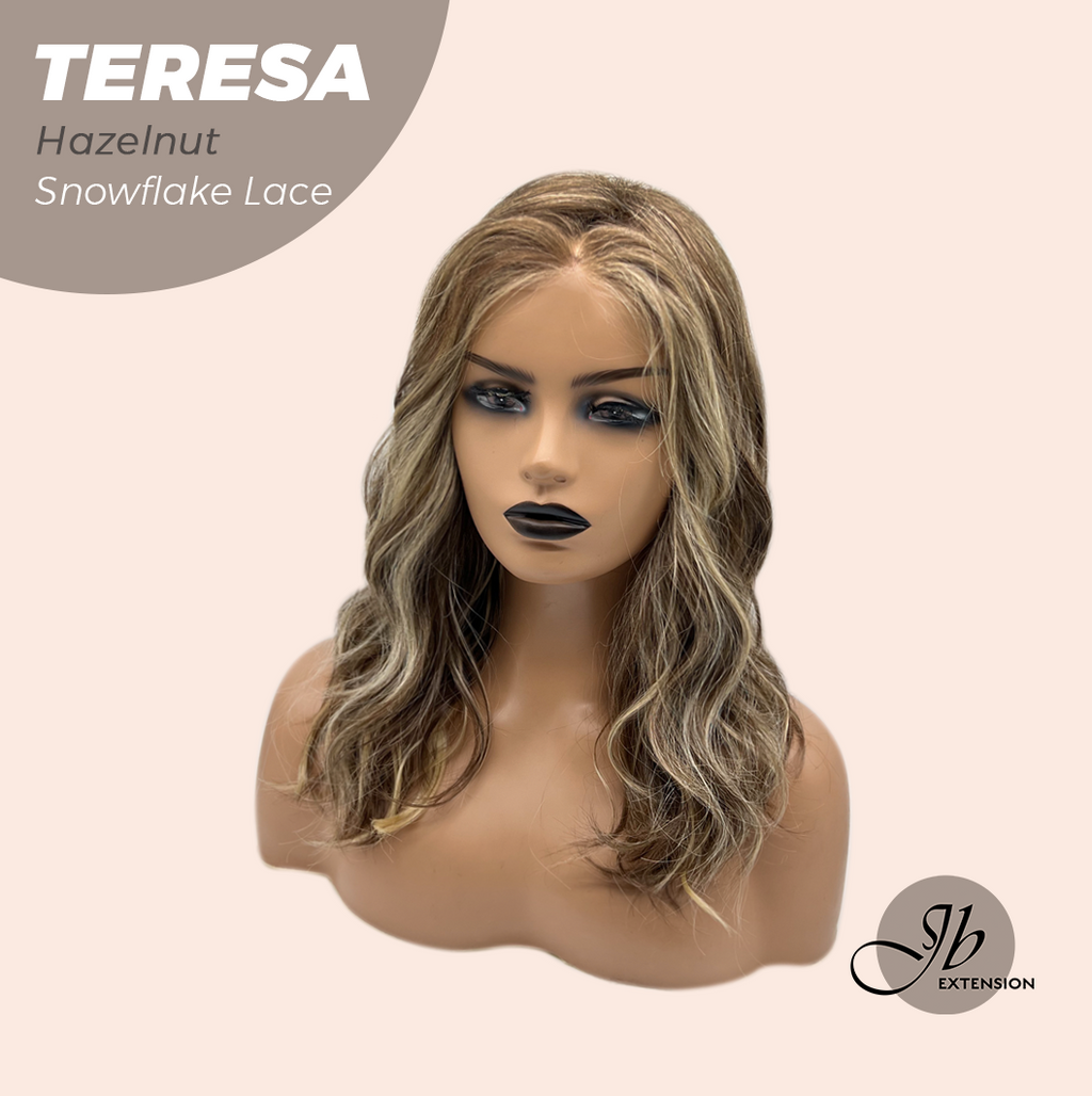 JBEXTENSION 18 Inches Hazelnut Pre-Cut Snowflake Lace Frontlace Glueless Wig TERESA HAZELNUT【PERMATEASE】【BENDY EAR TABS】- M/L