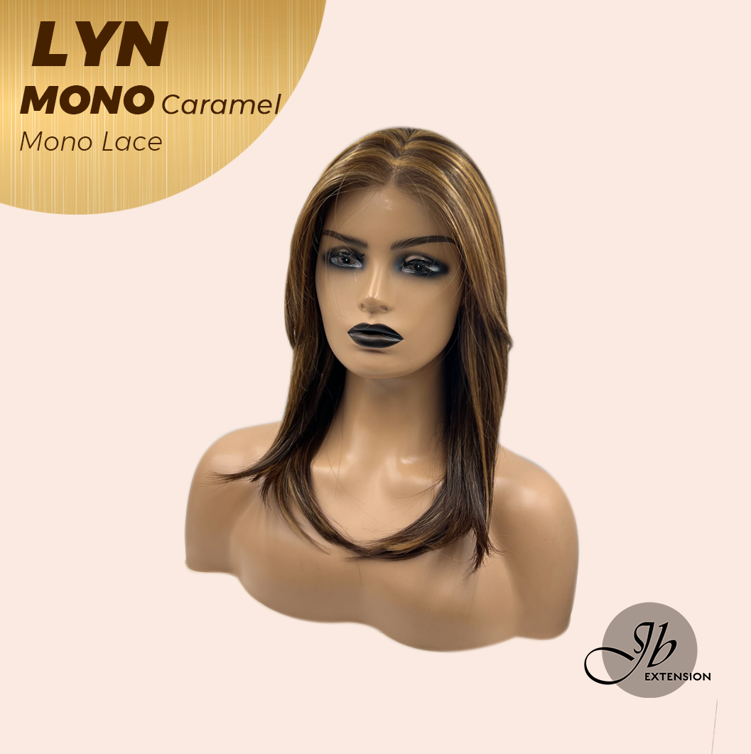 HOT OF SEASON - 17 Inches Caramel Partial Mono Lace Glueless Wig LYN MONO CARAMEL【BENDY EAR TABS】