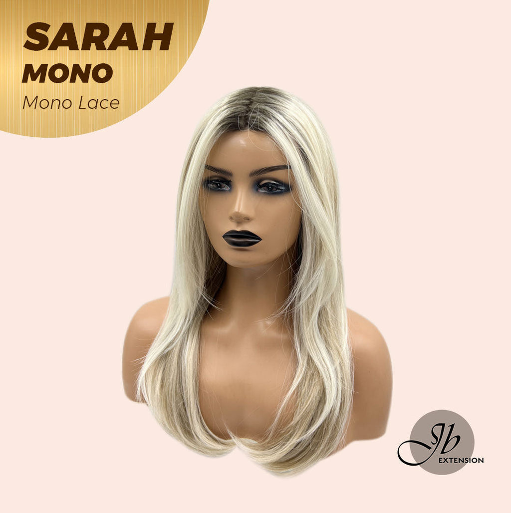 Nichole's Selection - SARAH MONO Monofilament Handmade Wig 6X5 Full Monofilament Hand Tied Top Wig 22 Inches Blonde Color Full Mono Lace Glueless Wig SARAH MONO【BENDY EAR TABS】