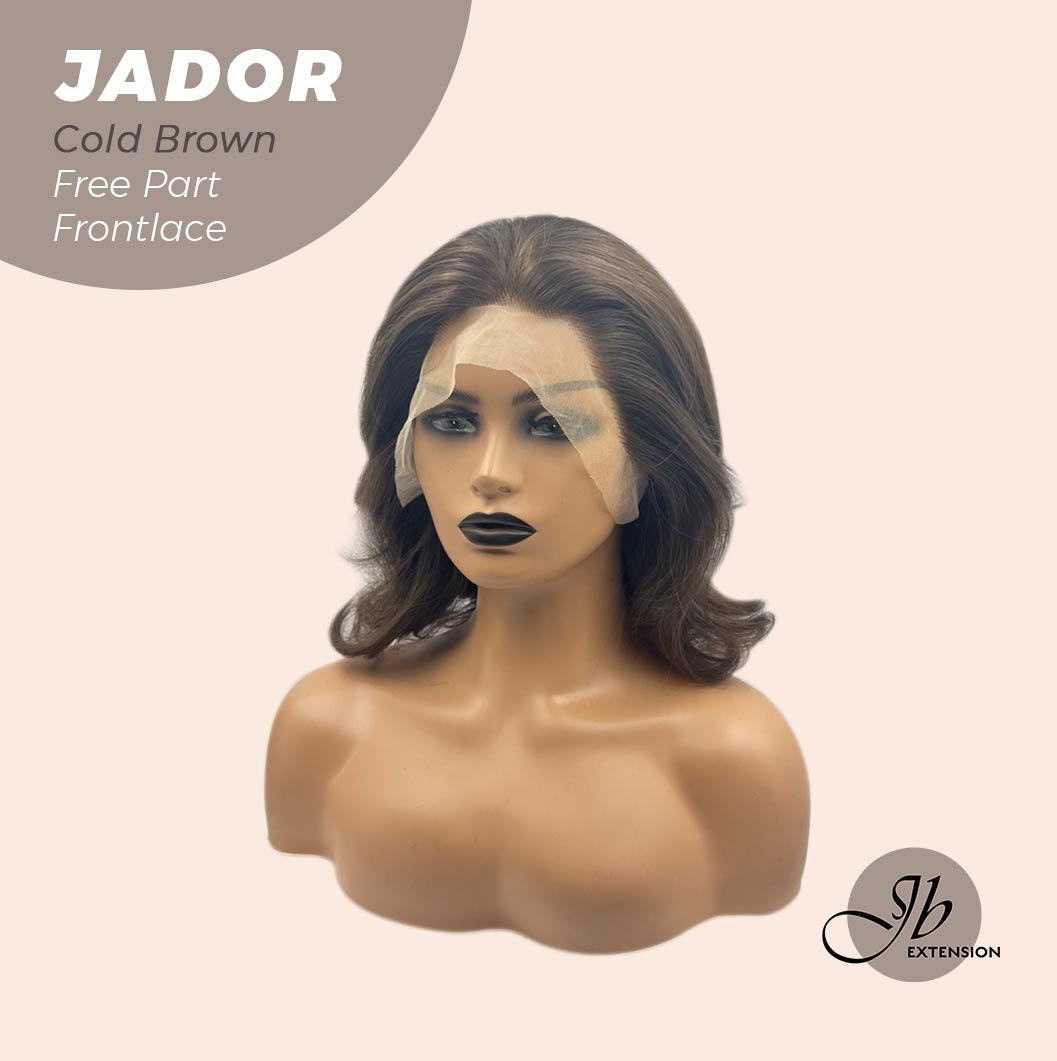 Nichole's Selection - 10 Inches Cold Brown Curly Lace Front Wig.Pre Plucked 13*4 HD Transparent Lace Frontal Handmade Futura Fiber Swiss Lace Synthetic Fiber Glueless Wig JADOR BROWN