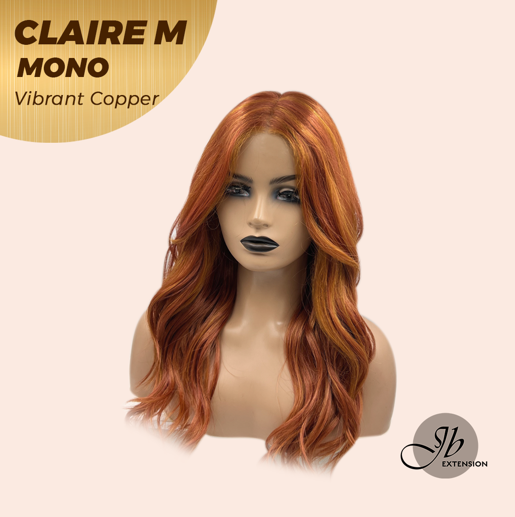 [PRE-ORDER] HOT OF SEASON -  CLAIRE MONO VIBRANT COPPER Partial Monofilament Wig 22 Inches Vibrant Copper Partial Mono Lace Glueless Wig Claire Mono Vibrant Copper【BENDY EAR TABS】