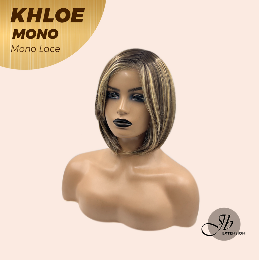 [PRE-ORDER] JBEXTENSION KHLOE MONO Monofilament Handmade Wig 6X5 Full Monofilament Hand Tied Top Wig 12 Inches Bob Cut Hazelnut Blonde Highlight Mono Lace Handmade Futura Fiber Wig With Anti-slip Silicone Strips Glueless Wig KHLOE MONO【BENDY EAR TABS】