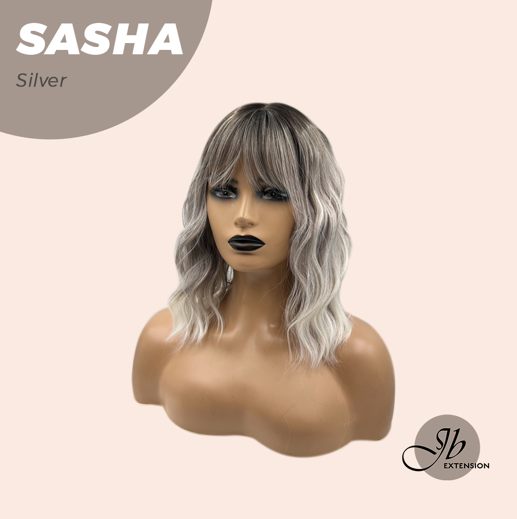 JBEXTENSION 14 Inches Short Hair Silver Body Wave Wig SASHA SILVER