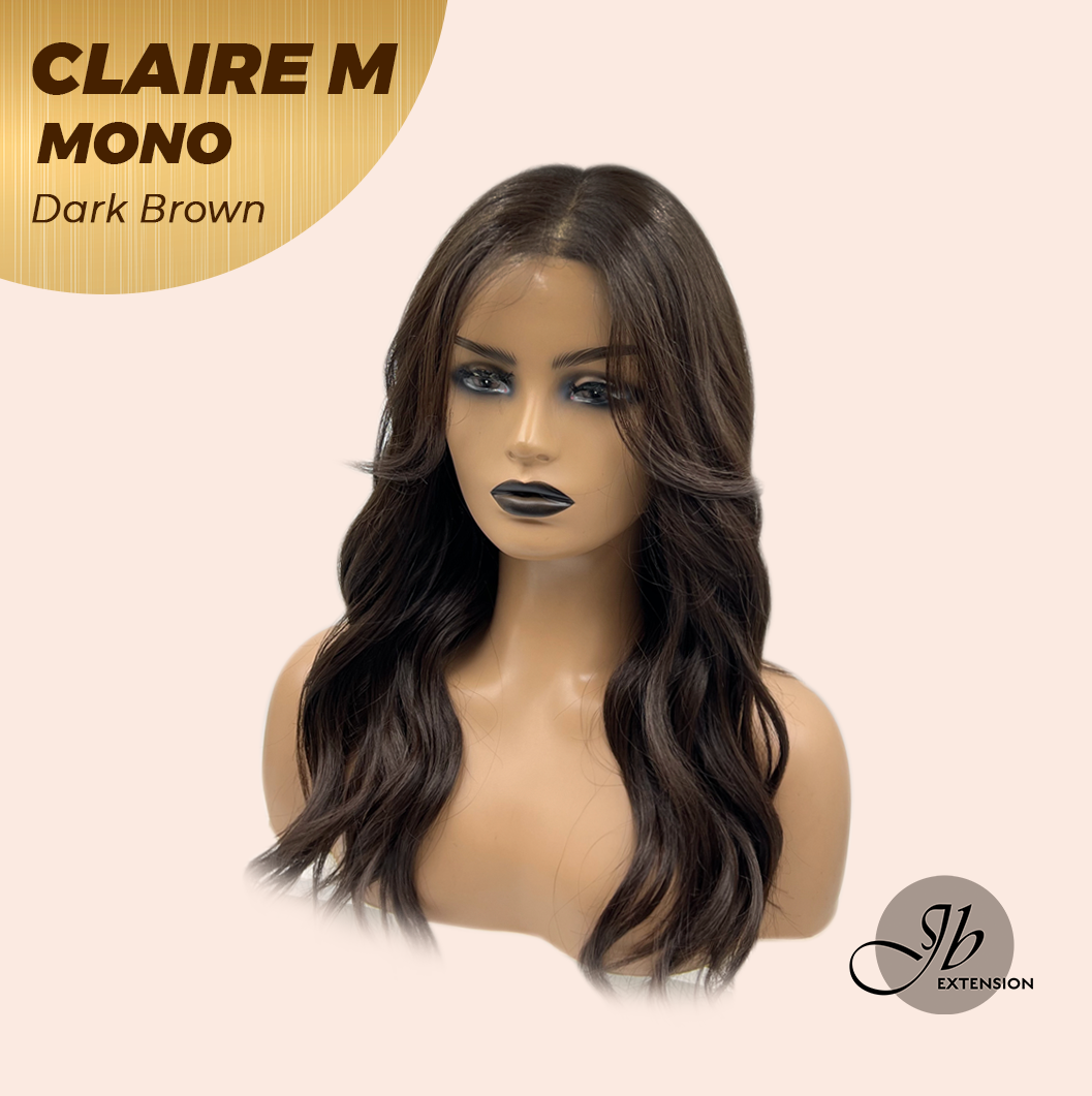 [PRE-ORDER] JBEXTENSION CLAIRE MONO DARK BROWN Partial Monofilament Wig 22 Inches Dark Brown Partial Mono Lace Glueless Wig CLAIRE MONO DARK BROWN【BENDY EAR TABS】