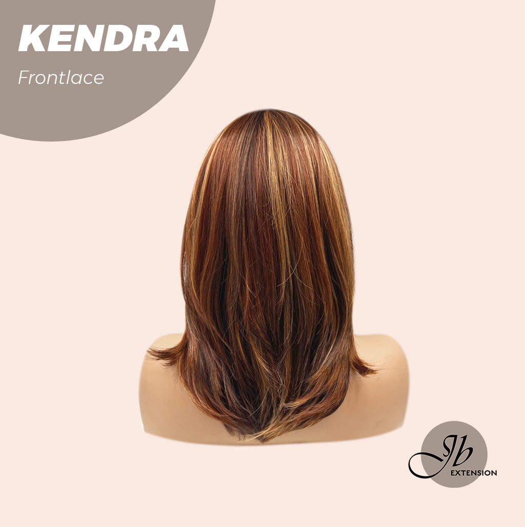 Nichole's Selection - 16 Inches Auburn Highlight Pre-Cut Frontlace Glueless Wig KENDRA