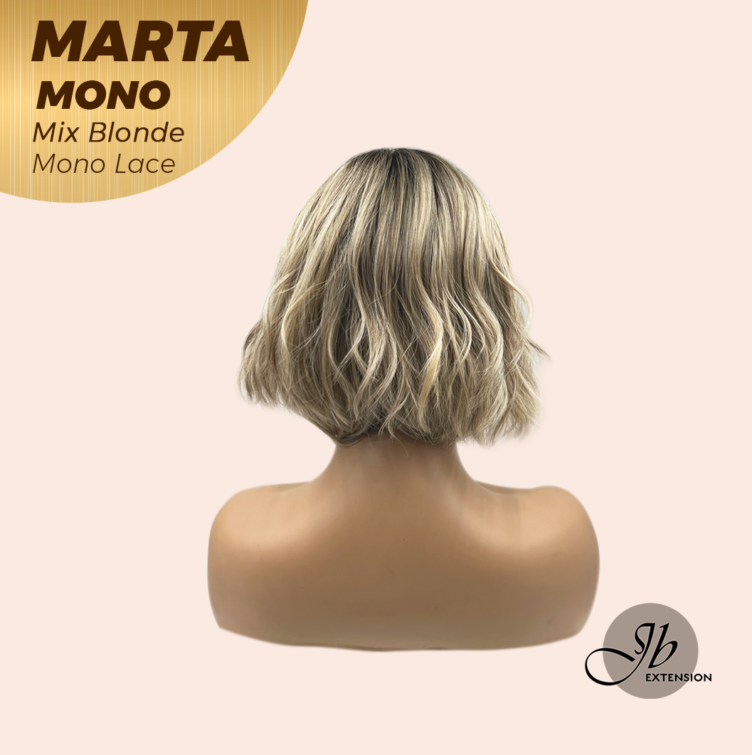 [PRE-ORDER] JBEXTENSION MARTA MONO MIX BLONDE Monofilament Handmade Wig 6X5 Full Monofilament Hand Tied Top Wig 10 Inches Mix Blonde Mono Lace Handmade Futura Fiber Wig With Anti-slip Silicone Strips Glueless Wig MARTA MONO MIX BLONDE【BENDY EAR TABS】