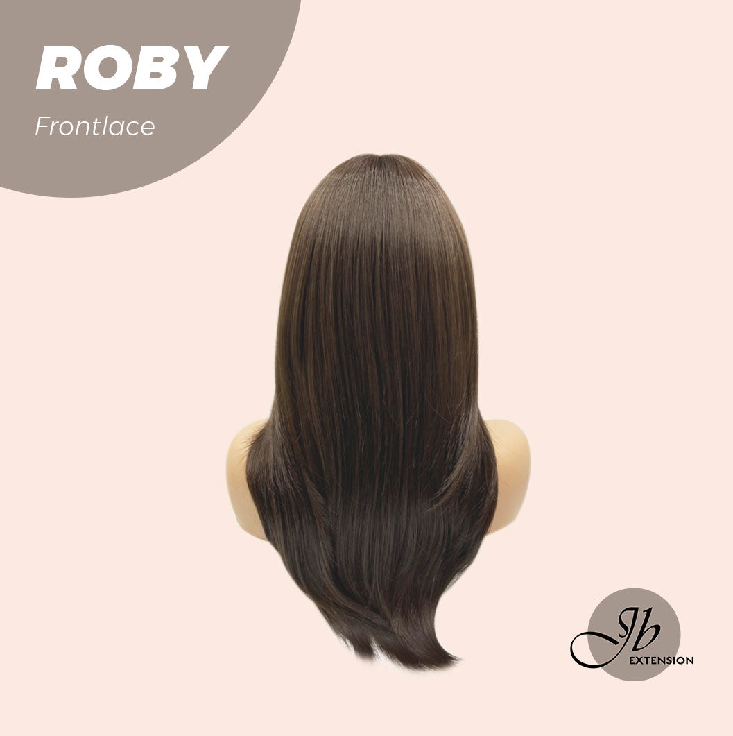 Get the Influencer Look with22 Inches Brown Medium Length Women Pre-Cut Frontlace Glueless Wig ROBY