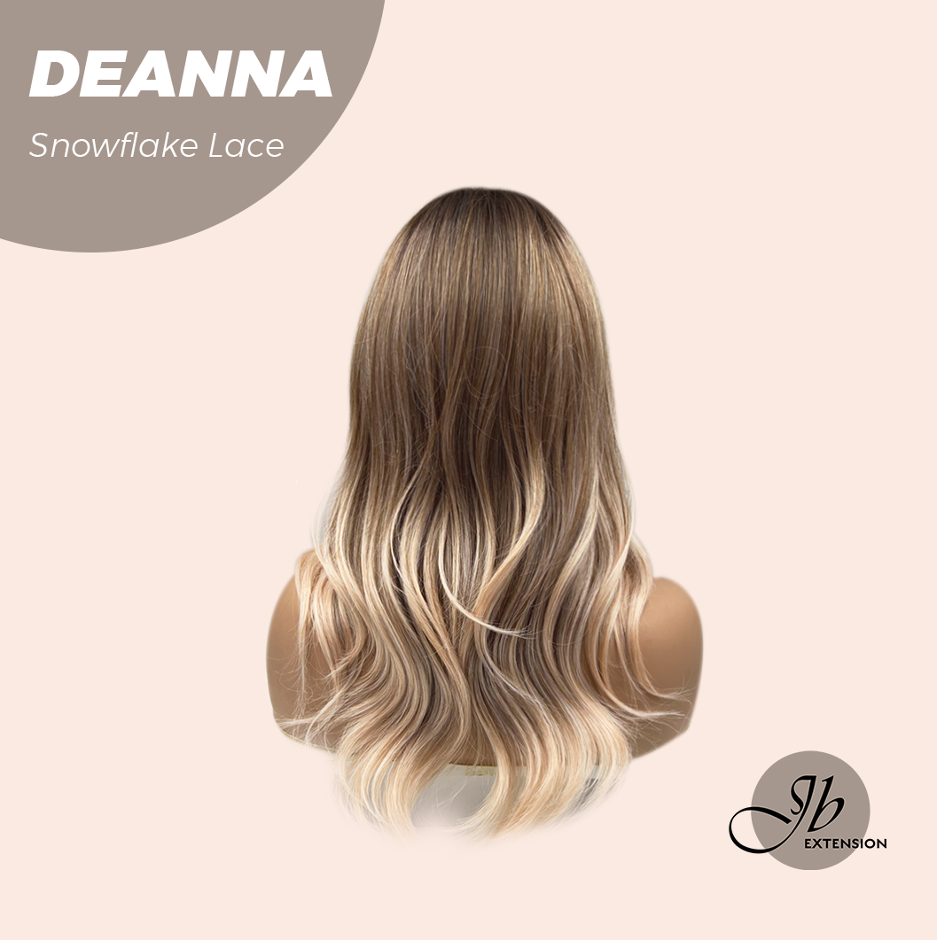 JBEXTENSION 20 Inches Apricot Pre-Cut Snowflake Lace Frontlace Glueless Wig DEANNA SNOWFLAKE【PERMATEASE】【BENDY EAR TABS】