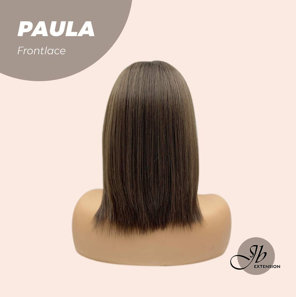 Nichole's Selection -12 Inches Bob Cut Cold Brown Straight Pre-Cut Frontlace Glueless Wig PAULA