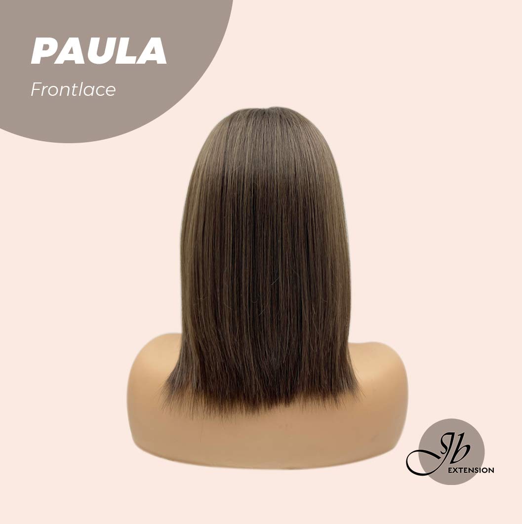 Nichole's Selection -12 Inches Bob Cut Cold Brown Straight Pre-Cut Frontlace Glueless Wig PAULA