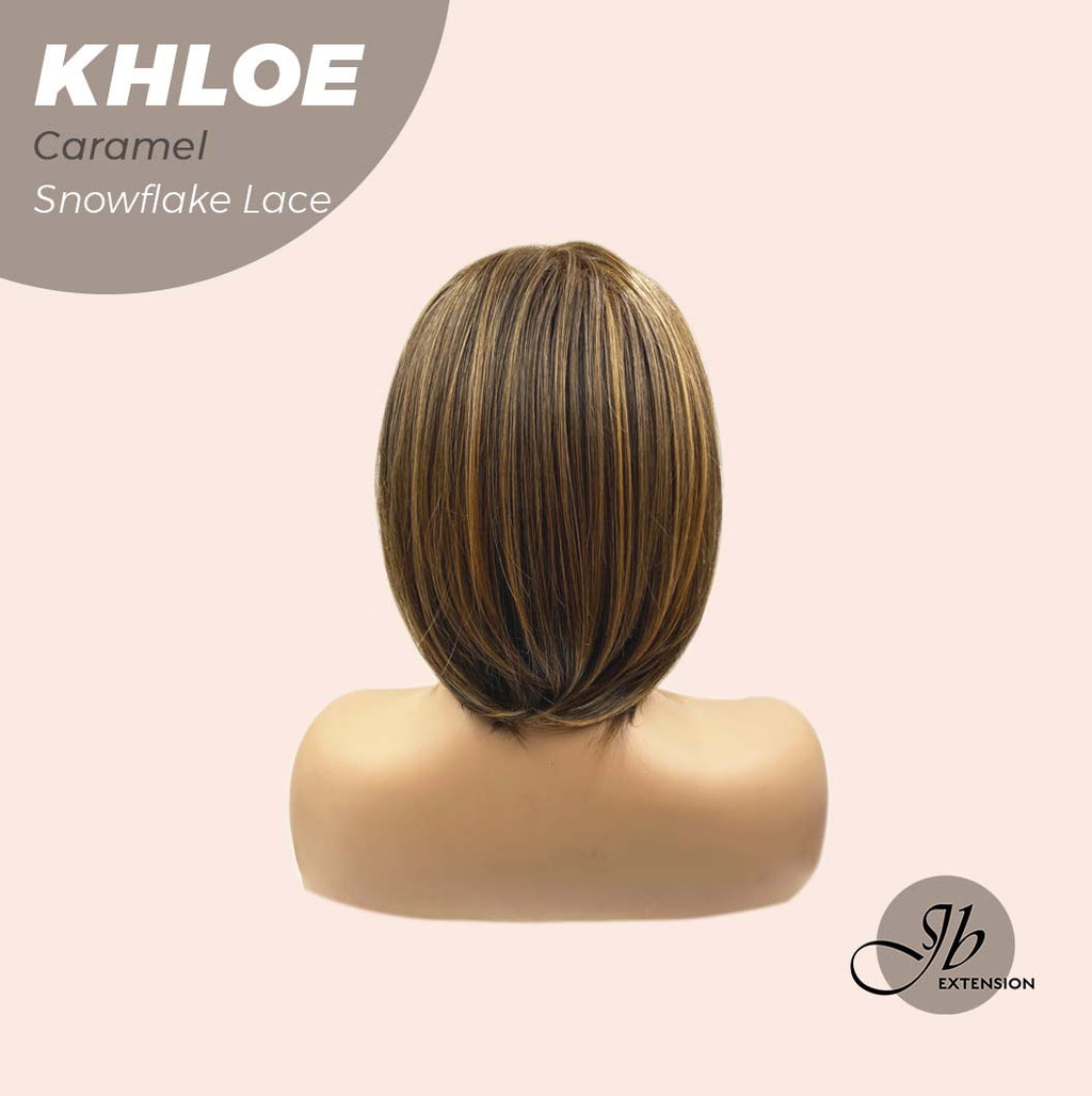 Nichole's Selection - 12 Inches Bob Cut Caramel Pre-Cut Snowflake Lace Frontlace Glueless Wig KHLOE LACE【PERMATEASE】【BENDY EAR TABS】