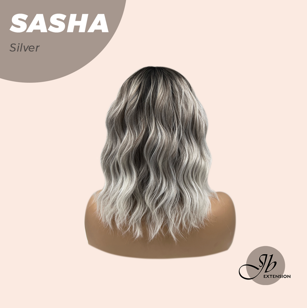 JBEXTENSION 14 Inches Short Hair Silver Body Wave Wig SASHA SILVER