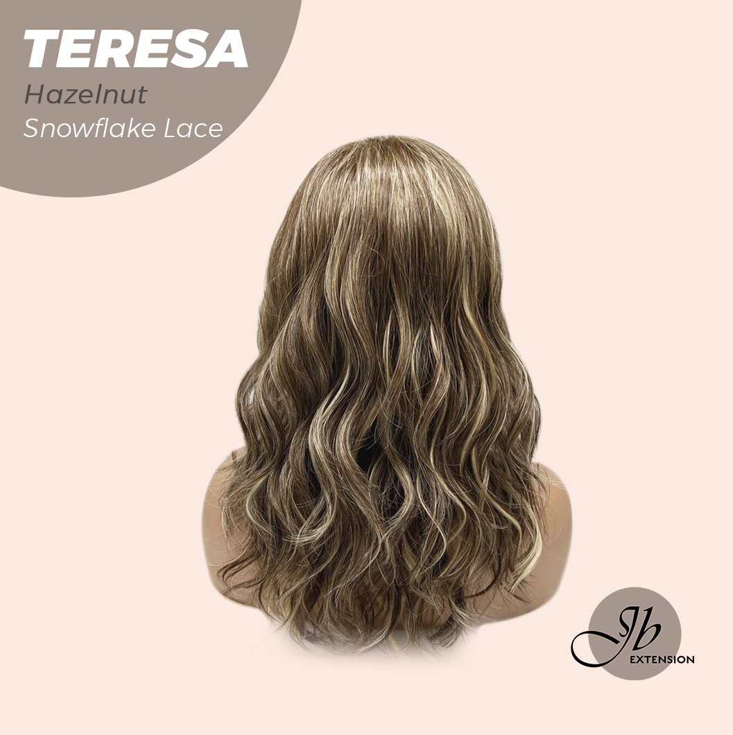 JBEXTENSION 18 Inches Hazelnut Pre-Cut Snowflake Lace Frontlace Glueless Wig TERESA HAZELNUT【PERMATEASE】【BENDY EAR TABS】- M/L