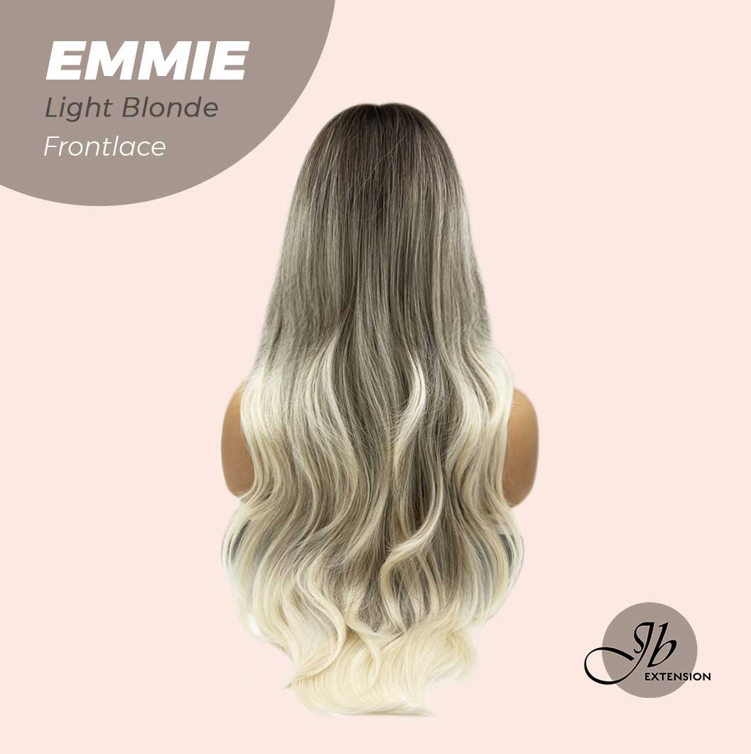 Nichole's Selection -26 Inches Curly Balayage Light Blonde With Dark Root Wig Pre-Cut Frontlace Glueless Wig EMMIE LIGHT BLONDE
