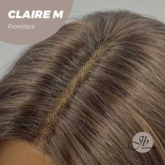 Nichole's Selection - 22 Inches Body Wave Brown With Highlight Pre-Cut Frontlace Glueless Wig CLAIRE LACE M