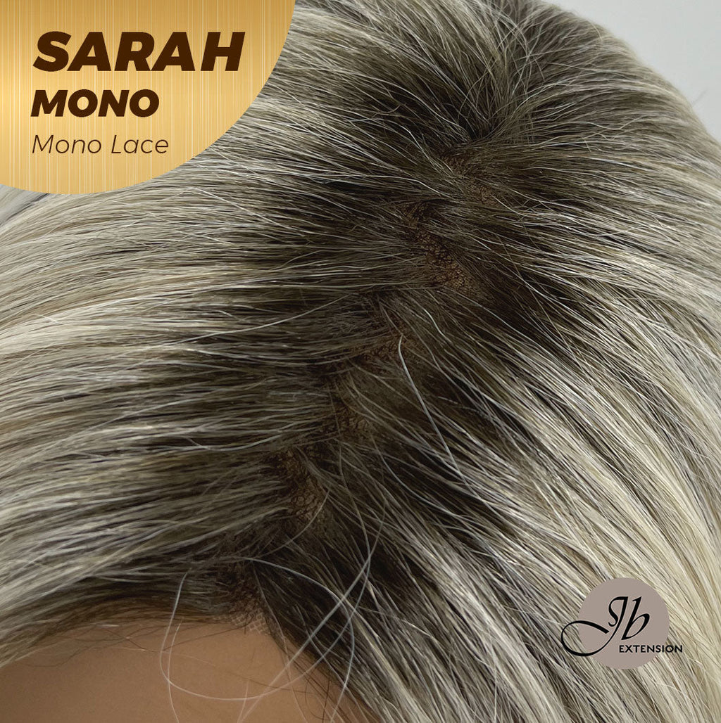 Nichole's Selection - SARAH MONO Monofilament Handmade Wig 6X5 Full Monofilament Hand Tied Top Wig 22 Inches Blonde Color Full Mono Lace Glueless Wig SARAH MONO【BENDY EAR TABS】