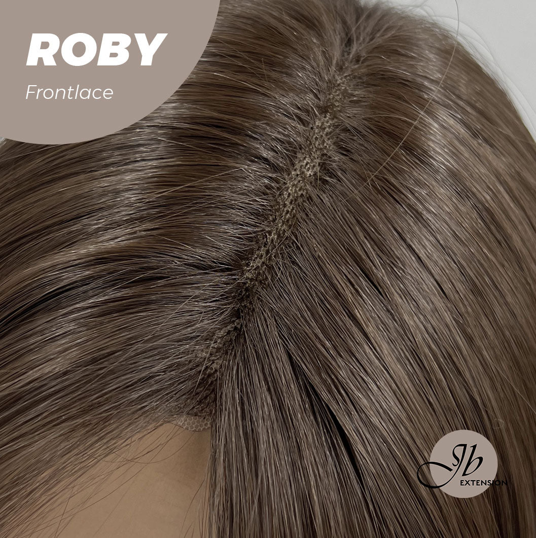 Get the Influencer Look with22 Inches Brown Medium Length Women Pre-Cut Frontlace Glueless Wig ROBY