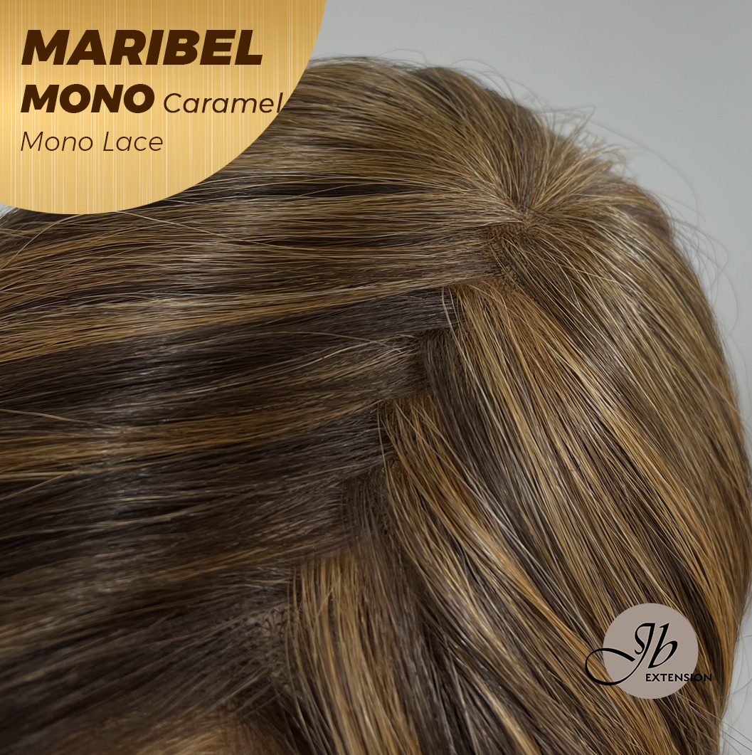 [PRE-ORDER] JBEXTENSION MARIBEL MONO Monofilament Handmade Wig 6X5 Full Monofilament Hand Tied Top Wig 16 Inches Caramel Wave Mono Lace Wig With Anti-slip Silicone Strips Glueless Wig MARIBEL MONO CARAMEL【BENDY EAR TABS】