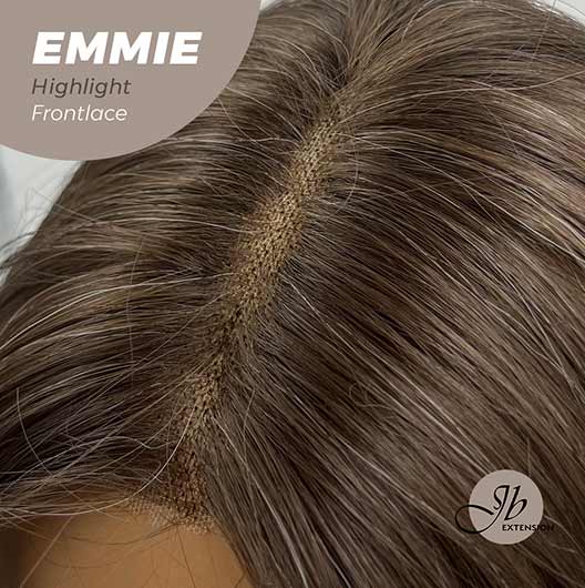 Nichole's Selection - 26 Inches Curly Women Brown With Highlight Wig Pre-Cut Frontlace Glueless Wig EMMIE HIGHLIGHT