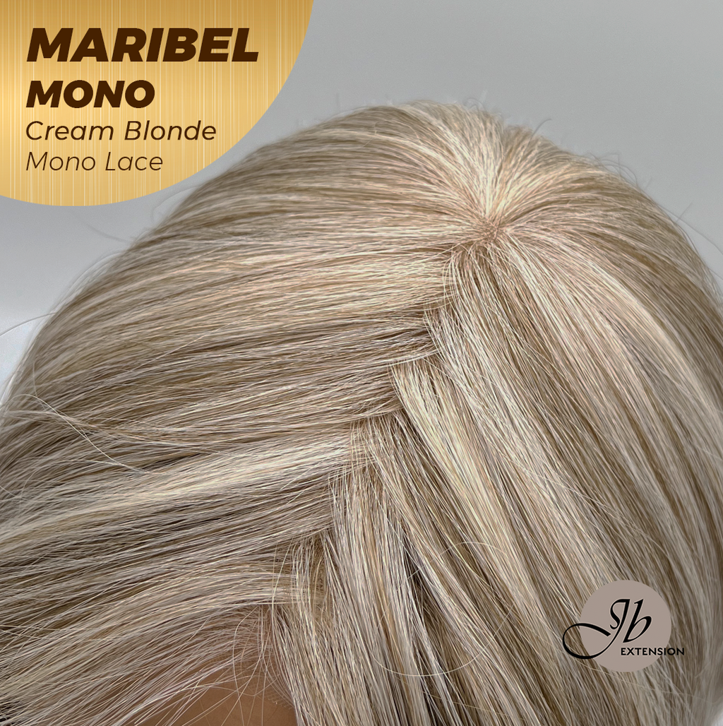 [PRE-ORDER] JBEXTENSION MARIBEL MONO CREAM BLONDE Monofilament Handmade Wig 6X5 Full Monofilament Hand Tied Top Wig 16 Inches Cream Blonde Wave Mono Lace Wig With Anti-slip Silicone Strips Glueless Wig MARIBEL MONO CREAM BLONDE【BENDY EAR TABS】