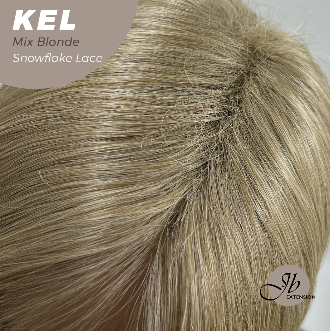 JBEXTENSION 22 Inches Mix Blonde Pre-Cut Snowflake Lace Frontlace Glueless Wig KEL MIX BLONDE【PERMATEASE】【BENDY EAR TABS】- S/M