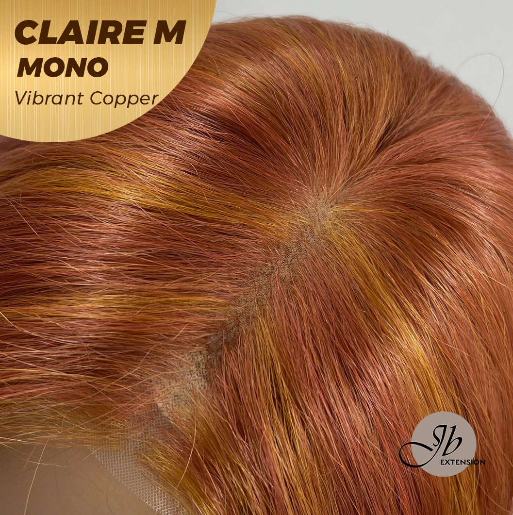 [PRE-ORDER] JBEXTENSION CLAIRE MONO VIBRANT COPPER Partial Monofilament Wig 22 Inches Vibrant Copper Partial Mono Lace Glueless Wig Claire Mono Vibrant Copper【BENDY EAR TABS】