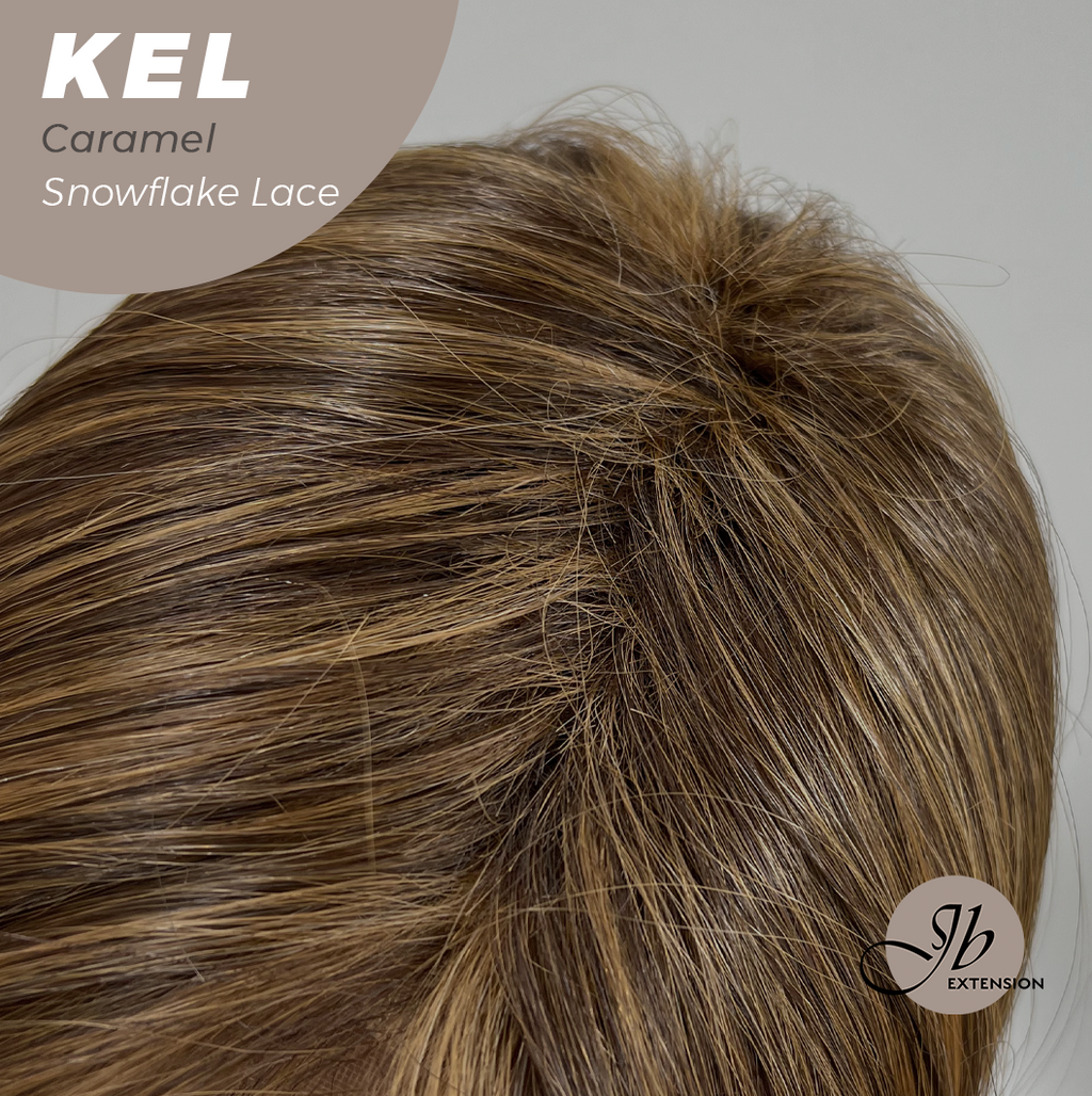 Nichole's Selection - 22 Inches Caramel Pre-Cut Snowflake Lace Frontlace Glueless Wig KEL CARAMEL【PERMATEASE】【BENDY EAR TABS】