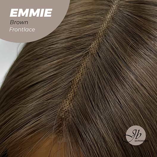 Nichole's Selection - 26 Inches Curly Women Cold Brown Wig Pre-Cut Frontlace Glueless Wig EMMIE BROWN