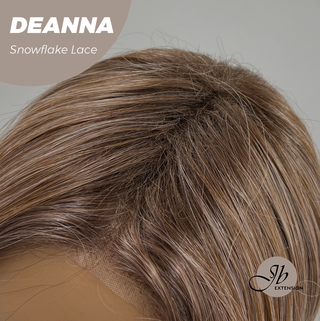 JBEXTENSION 20 Inches Apricot Pre-Cut Snowflake Lace Frontlace Glueless Wig DEANNA SNOWFLAKE【PERMATEASE】【BENDY EAR TABS】