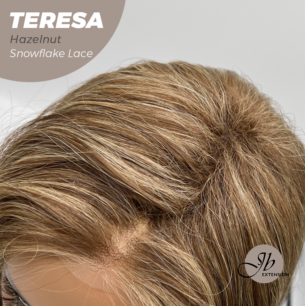 JBEXTENSION 18 Inches Hazelnut Pre-Cut Snowflake Lace Frontlace Glueless Wig TERESA HAZELNUT【PERMATEASE】【BENDY EAR TABS】- M/L